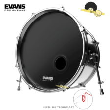Pele para bumbo Resposta 22" - Evans Emad Resonant com Anel Abafador