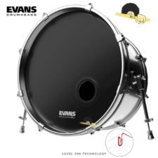 Pele para bumbo Resposta 24" - Evans Emad Resonant com Anel Abafador