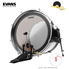 Pele para bumbo 20" - Evans Emad2 Clear com 2 Anéis Abafadores e Filme Duplo