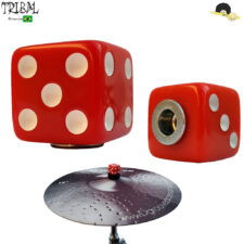 Borboleta (Dado) Tribal percussion para Estantes de Prato 8mm Vermelho Fosco - Kit com 2 Unid.