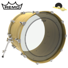 Pele para bumbo - Remo Powerstroke 3 Clear 22" Transparente c/ Anel