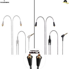 Cabo para fone de ouvido sem microfone - Compatível com Tennmak, Shure, Moxpad, e todos os outros MMCX