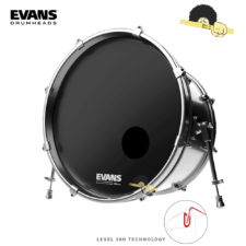 Pele para bumbo Resposta 20" - Evans EQ3 Resonant com Furo 5"