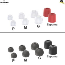 Kit 4 Pares de Borrachas Tennmak para Fone de Ouvido - Ear Tips compatível com diversas marcas