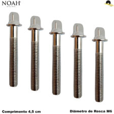 Parafuso de afinação para Bateria - Caixa/Tom/Surdo M6 X 4,5cm(5 Unid) NOAH NSP505-6