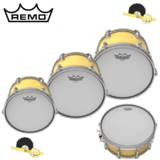 Kit de Peles Remo ambassador coated(porosa) 10",12",14" + 14"