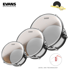 Kit de Peles Evans G14 Clear – Monofilme com Anel Level 360º (10"/12"/14") - Espessura de pele dupla