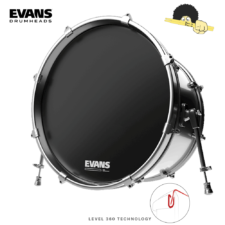 Pele para bumbo Resposta 22" - Evans Resonant Black BD22RBG