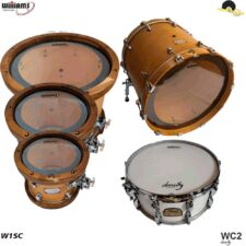 Kit de Peles Williams Clear - W1SC Filme simples com Anel abafador (10″/12″/14″/20″)+ Pele(caixa) WC2 14″