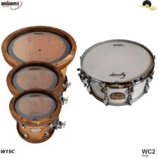 Kit de Peles Williams Clear - W1SC Filme simples com Anel abafador (10″/12″/14″)+ Pele(caixa) WC2 14″