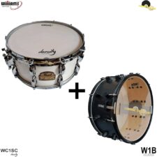 Kit de Peles Williams Density para caixa 14″ – WC1SC Filme simples coated com anel abafador (Batedeira) e W1B (Resposta)