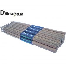 Pack de Baqueta para bateria Premium 2B D'Groove ponta de madeira - (O Hickory brasileiro) 12 pares GRÁTIS 2 pares