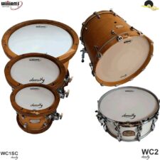 Kit de Peles Williams Density – WC1SC Filme simples coated com anel abafador (10″/12″/14″/22″)+ Pele(caixa) WC2 14″