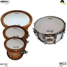 Kit de Peles Williams Density – WC1SC Filme simples coated com anel abafador (10″/12″/14″)+ Pele(caixa) WC2 14″