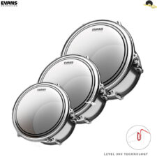 Kit de Peles para Evans EC2 Frosted(Porosa) - SST Filme Duplo com Anel Level 360º (10"/12"/14")