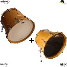 Kit de Peles Williams – WC1SC(Batedeira) Filme simples coated com anel abafador 22″ + WS1SC (Resposta) 22"