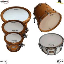 Kit de Peles Williams Density – WC1SC Filme simples coated com anel abafador (10″/12″/14″/20″)+ Pele(caixa) WC2 14″