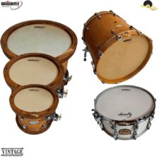 Kit de Peles Williams – WVT1 Vintage Clássica filme simples (10″/12″/14″/20″) + Pele(caixa) WC2 14″