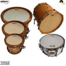 Kit de Peles Williams – WVT1 Vintage Clássica filme simples (10″/12″/14″/22″) + Pele(caixa) WC2 14″