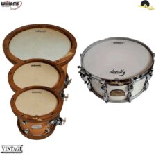 Kit de Peles Williams – WVT1 Vintage Clássica filme simples (10″/12″/14″) + Pele(caixa) WC2 14″