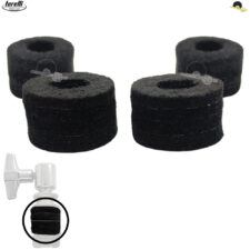 Feltro para presilha de Hi hat (Chimbal) Torelli TA012 - Kit com 4 Feltros Lã de Carneiro Preto