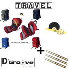 Bag Para Baquetas Tipo Mochila – D’Groove (Travel) + 3 Pares de baquetas D’Groove Marfim