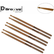 Pack de Baqueta para bateria Premium 2B D'Groove ponta de madeira - (O Hickory brasileiro) 3 pares