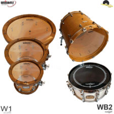 Kit de Peles Williams W1 Clear – Filme simples (Batedeira ou Resposta) 10"/12"/14"/20" + Target WB2 14"