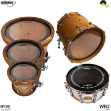 Kit de Peles Williams Clear - W1SC Filme simples com Anel abafador (10"/12"/14"/20")+WB2 14"