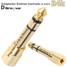 Plugue adaptador P2/P10 estéreo 24k - Máximo limpeza de sinal