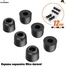 12 unidades de Borrachas para Fone de Ouvido - Espuma expansiva ULTRA resistente