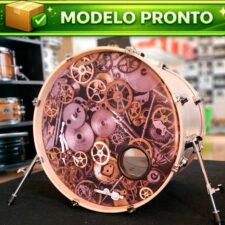 Pele de Bumbo 22" D'Groove customizada de alta resolução Modelo Gears Two (A PRONTA ENTREGA)