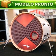 Pele de Bumbo 22" D'Groove customizada de alta resolução Modelo Red Pyramid(A PRONTA ENTREGA)