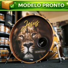 Pele de Bumbo 22" Gospel Modelo Meu Redentor Vive Com Alta Resolução (A PRONTA ENTREGA)