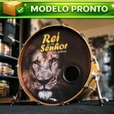 Pele de Bumbo 22" Gospel Modelo Reis Dos Reis Com Alta Resolução(A PRONTA ENTREGA)