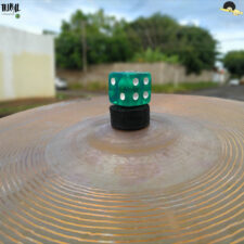 Borboleta(Dado) Tribal percussion para Estantes de Prato 8mm Verde Cristal - Kit com 2 Unid.