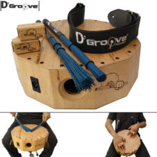 Cajon Wood Box Elétrico D'Groove 2 em 1 + Brindes  / Pode ser usado Tipo Caixa ou Cajon