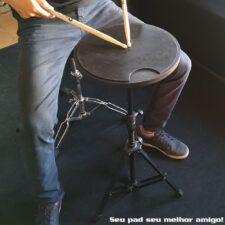 Pad Com Rosca D'Groove profissional de estudo para bateria - Dupla face 6"/12" Com Pedestal
