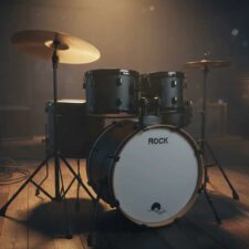 Bateria RMV Rock Series Black – Completa com tambores, pratos, ferragens e pedal
