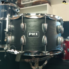 Caixa para bateria - PHX Music BLACK Wood 14"x8" - Casco em Basswood e aros Triplo Flange