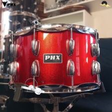 Caixa para bateria - PHX Music VERMELHO Splarkle 14"x8" - Casco em Basswood e aros Triplo Flange
