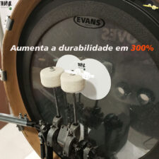 Protetor de bumbo Patch para Pedal Duplo Tribal Percussion - Aumenta a durabilidade da pele 3x