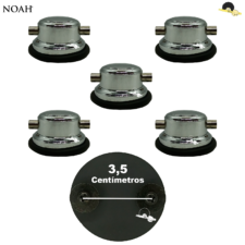 Kit Canoa Dupla Para Tom/Caixa/Surdo cromada - Noah NSP621 (5 Unid.)