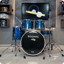 Bateria Zowag Z5 Series Blue Wire - Tons Suspensos com Bumbo 22″ e Ferragens Inclusas
