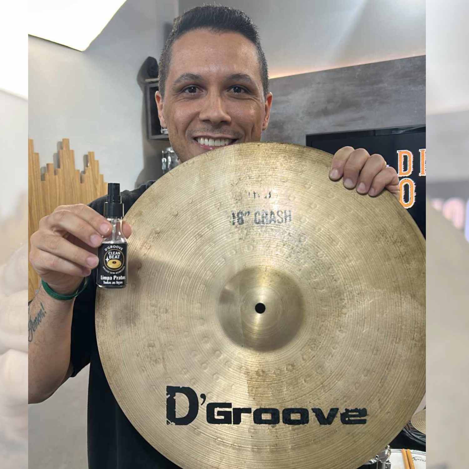 Limpador e polidor de pratos de bateria D’Groove Clean Beat 50ml