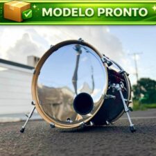 Pele de Bumbo ESPELHADA Cromada D’Groove Mirror Skin PRO Bumbo 22" (A PRONTA ENTREGA)