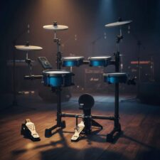 Bateria Eletrônica E-Force Odery EF2-V2 Camaleão Com Cascos de Madeira, Bluetooth e Pedal