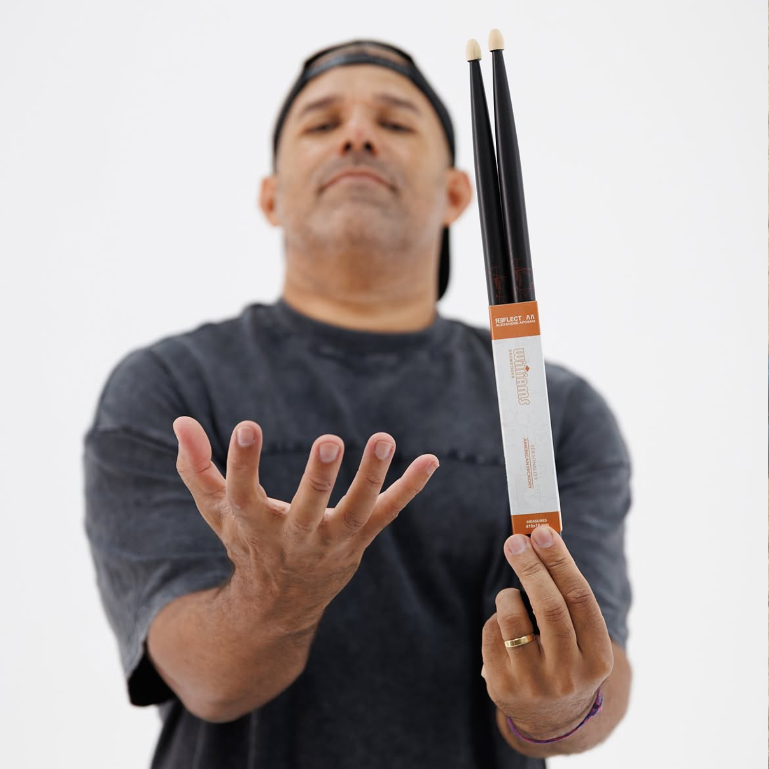 Baqueta Williams Signature Alexandre Aposan Hickory Reflect Black antiderrapante