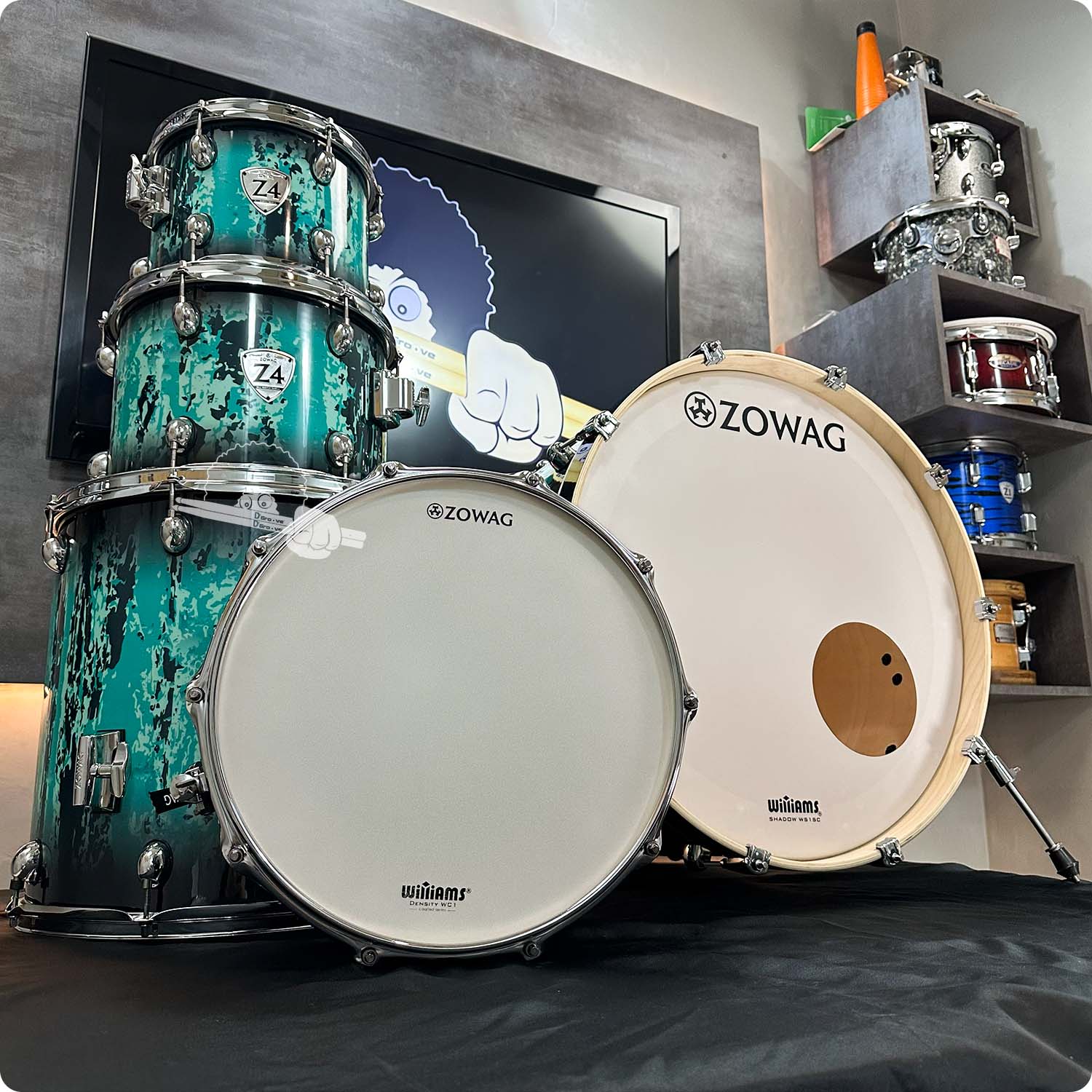 Bateria acústica Zowag Z4 Rock Sapphire Forrest com bumbo de 22"