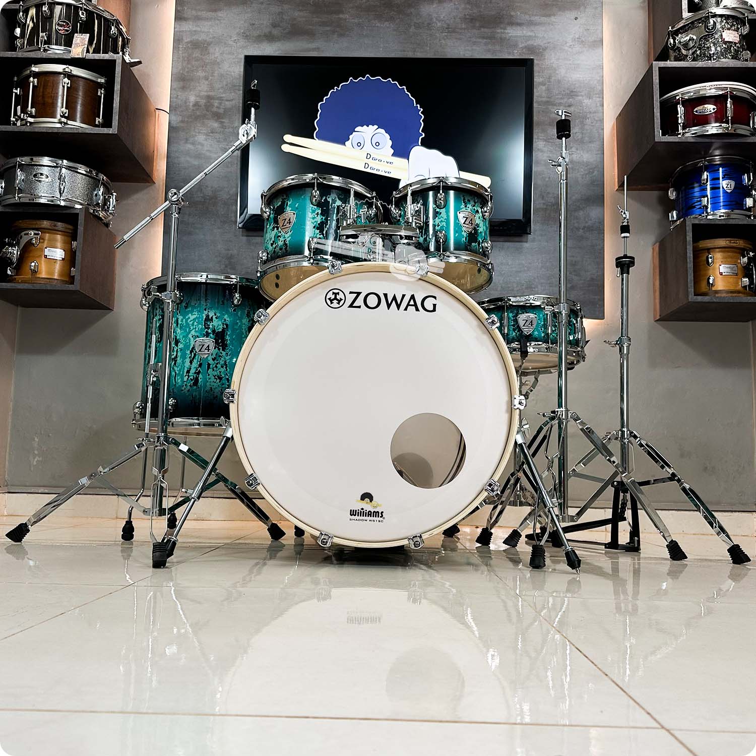 Bateria acústica Zowag Z4 Rock Sapphire Forrest com bumbo de 22"